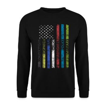 American Flag - Patriotic - Unisex Sweatshirt - black - Front - Alina (178cm) & Michal (187cm)