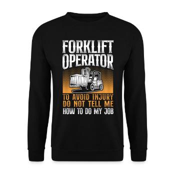Certified Forklift Truck Operator - Unisex Sweatshirt - black - Front - Alina (178cm) & Michal (187cm)