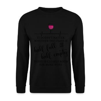 Es spielt keine Rolle, ob das Glas - Unisex Pullover - Schwarz - Vorne - Alina (178cm) & Michal (187cm)
