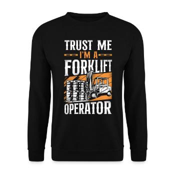 Certified Forklift Truck Operator - Unisex Sweatshirt - black - Front - Alina (178cm) & Michal (187cm)