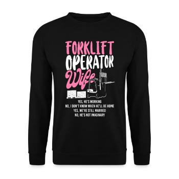 Certified Forklift Truck Operator - Unisex Pullover - Schwarz - Vorne - Alina (178cm) & Michal (187cm)