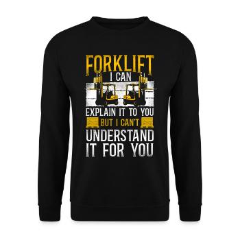 Certified Forklift Truck Operator - Unisex Pullover - Schwarz - Vorne - Alina (178cm) & Michal (187cm)