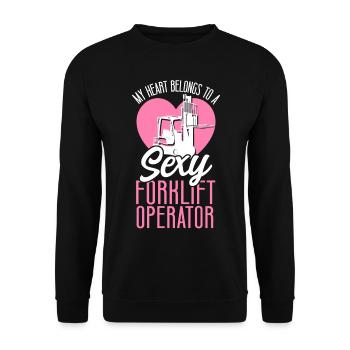 Certified Forklift Truck Operator - Unisex Pullover - Schwarz - Vorne - Alina (178cm) & Michal (187cm)
