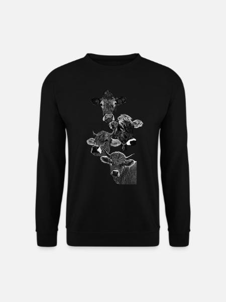 Four heads of four cows - Unisex Sweatshirt - black