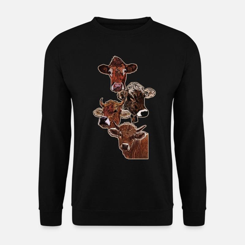 Quatre têtes de quatre vaches - Sweat-shirt Unisexe - noir