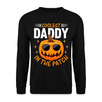Halloween Coolest Daddy in the Patch I Daddy Pumpk - Unisex Sweatshirt - black - Front - Alina (178cm) & Michal (187cm)