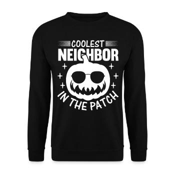 Halloween Voisin le plus cool dans le Patch I Pumpkin - Sweat-shirt Unisexe - noir - Devant - Alina (178cm) & Michal (187cm)