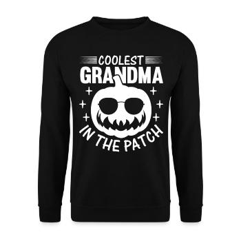 Halloween La grand-mère la plus cool dans le Patch I Grandma P - Sweat-shirt Unisexe - noir - Devant - Alina (178cm) & Michal (187cm)