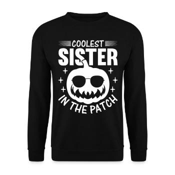 Halloween Coolest Sister dans le Patch I Pumpkin Si - Sweat-shirt Unisexe - noir - Devant - Alina (178cm) & Michal (187cm)