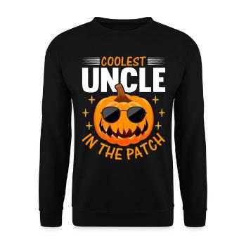 Halloween Drôle Citrouille Oncle Cool plus Cool Oncle dans le - Sweat-shirt Unisexe - noir - Devant - Alina (178cm) & Michal (187cm)
