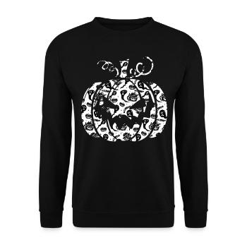 Halloween Pumpkin With Ghosts Pumpkins - Unisex Pullover - Schwarz - Vorne - Alina (178cm) & Michal (187cm)
