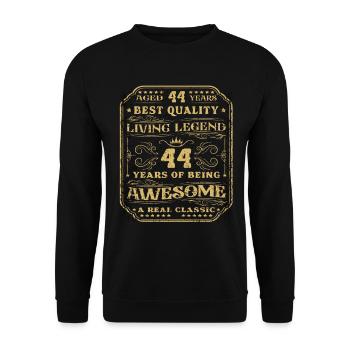 44 birthday 44 years man 44 years legendary 44 - Unisex Sweatshirt - black - Front - Alina (178cm) & Michal (187cm)