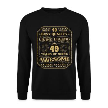 49 birthday 49 years man 49 years legendary 49 - Unisex Sweatshirt - black - Front - Alina (178cm) & Michal (187cm)