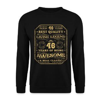 46 birthday 46 years man 46 years legendary 46 - Unisex Sweatshirt - black - Front - Alina (178cm) & Michal (187cm)