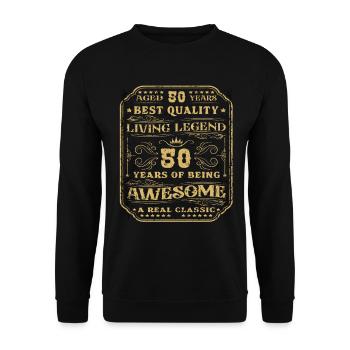 50 birthday 50 years man 50 years legendary 50 - Unisex Sweatshirt - black - Front - Alina (178cm) & Michal (187cm)