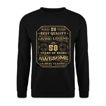 58 Geburtstag 58 Jahre Mann 58 jahre legende 58 - Unisex Pullover - Schwarz - Vorne - Alina (178cm) & Michal (187cm)