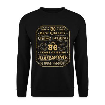56 anniversaire 56 ans homme 56 ans légendaire 56 - Sweat-shirt Unisexe - noir - Devant - Alina (178cm) & Michal (187cm)