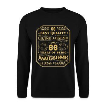 66 Geburtstag 66 Jahre Mann 66 jahre legende 66 - Unisex Pullover - Schwarz - Vorne - Alina (178cm) & Michal (187cm)