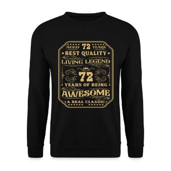 72 anniversaire 72 ans homme 72 ans légendaire 72 - Sweat-shirt Unisexe - noir - Devant - Alina (178cm) & Michal (187cm)