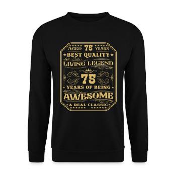 75 birthday 75 years man 75 years legendary 75 - Unisex Sweatshirt - black - Front - Alina (178cm) & Michal (187cm)