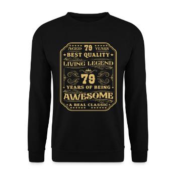 79 Geburtstag 79 Jahre Mann 79 jahre legende 79 - Unisex Pullover - Schwarz - Vorne - Alina (178cm) & Michal (187cm)