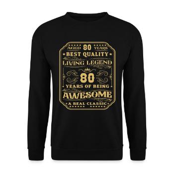80 birthday 80 years man 80 years legendary 80 - Unisex Sweatshirt - black - Front - Alina (178cm) & Michal (187cm)