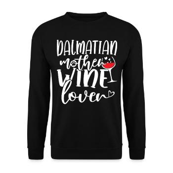 Wine Lover DALMATIAN Mother - Unisex Pullover - Schwarz - Vorne - Alina (178cm) & Michal (187cm)