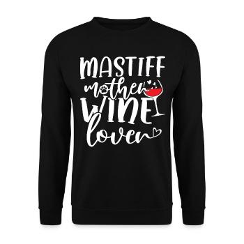 Wine Lover MASTIFF Mother - Unisex Pullover - Schwarz - Vorne - Alina (178cm) & Michal (187cm)