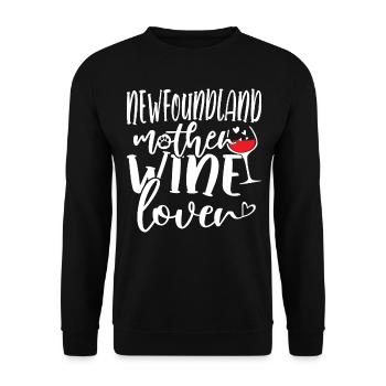 Wine Lover NEWFOUNDLAND Mother - Unisex Pullover - Schwarz - Vorne - Alina (178cm) & Michal (187cm)