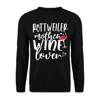 Wine Lover ROTTWEILER Mother - Unisex Pullover - Schwarz - Vorne - Alina (178cm) & Michal (187cm)
