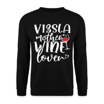 Amateur de vin VIZSLA Mère - Sweat-shirt Unisexe - noir - Devant - Alina (178cm) & Michal (187cm)