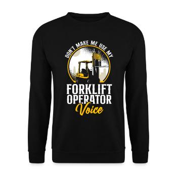 Certified Forklift Truck Operator - Unisex Sweatshirt - black - Front - Alina (178cm) & Michal (187cm)
