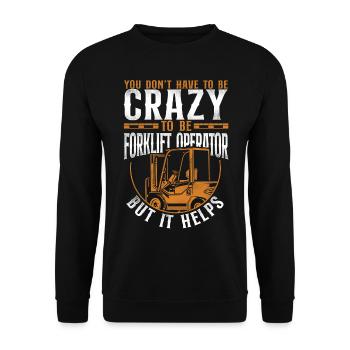 Certified Forklift Truck Operator - Unisex Sweatshirt - black - Front - Alina (178cm) & Michal (187cm)