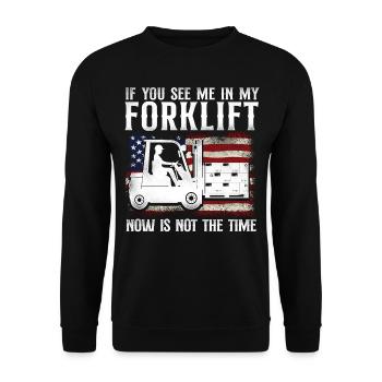 Opérateur de chariot élévateur certifié - Sweat-shirt Unisexe - noir - Devant - Alina (178cm) & Michal (187cm)