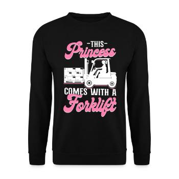 Certified Forklift Truck Operator - Unisex Sweatshirt - black - Front - Alina (178cm) & Michal (187cm)