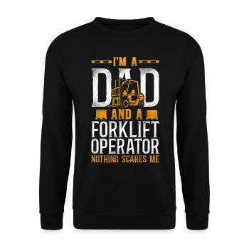 Certified Forklift Truck Operator - Unisex Sweatshirt - black - Front - Alina (178cm) & Michal (187cm)