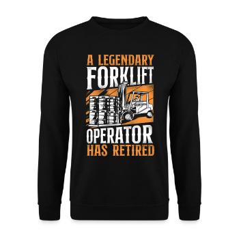 Certified Forklift Truck Operator - Unisex Pullover - Schwarz - Vorne - Alina (178cm) & Michal (187cm)