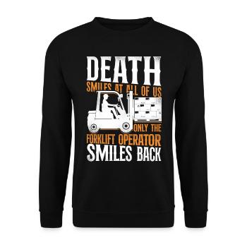 Certified Forklift Truck Operator - Unisex Pullover - Schwarz - Vorne - Alina (178cm) & Michal (187cm)