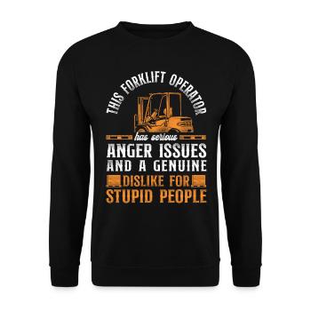 Certified Forklift Truck Operator - Unisex Pullover - Schwarz - Vorne - Alina (178cm) & Michal (187cm)
