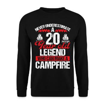 20 Year Old Camper Scouting Scout 20 Birthday - Unisex Pullover - Schwarz - Vorne - Alina (178cm) & Michal (187cm)