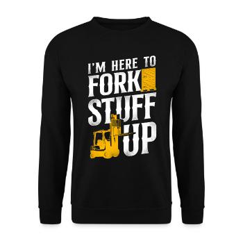 Certified Forklift Truck Operator - Unisex Sweatshirt - black - Front - Alina (178cm) & Michal (187cm)