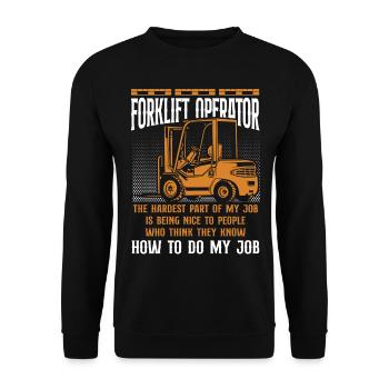 Certified Forklift Truck Operator - Unisex Pullover - Schwarz - Vorne - Alina (178cm) & Michal (187cm)