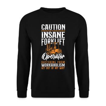 Certified Forklift Truck Operator - Unisex Pullover - Schwarz - Vorne - Alina (178cm) & Michal (187cm)