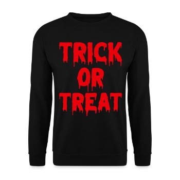 Halloween Sayings Party Halloween Trick Or Treat - Unisex Sweatshirt - black - Front - Alina (178cm) & Michal (187cm)