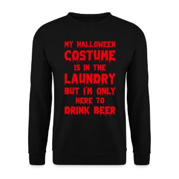 Mon costume d’Halloween est dans la lessive I Halloween - Sweat-shirt Unisexe - noir - Devant - Alina (178cm) & Michal (187cm)