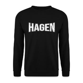 Hagen - Unisex Sweatshirt - black - Front - Alina (178cm) & Michal (187cm)