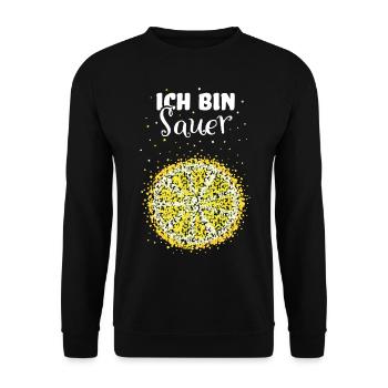 Zitrone Kostümersatz Karneval Fasching Geschenk - Unisex Pullover - Schwarz - Vorne - Alina (178cm) & Michal (187cm)