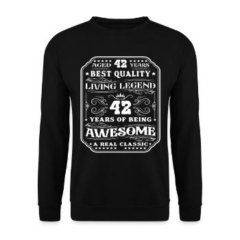 42 birthday 42 years man 42 years legendary 42 - Unisex Sweatshirt - black - Front - Alina (178cm) & Michal (187cm)