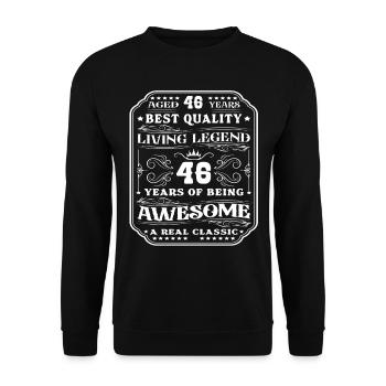46 birthday 46 years man 46 years legendary 46 - Unisex Sweatshirt - black - Front - Alina (178cm) & Michal (187cm)