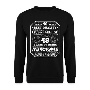 48 birthday 48 years man 48 years legendary 48 - Unisex Sweatshirt - black - Front - Alina (178cm) & Michal (187cm)